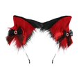 thumbnail image 1 of Aro de pelo de felpa con orejas de gato y animales para niña, horquilla con lazo de encaje Lolita, tocado de fiesta encantador, accesorios de animales, 1 of 2