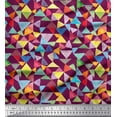 thumbnail image 1 of Soimoi Cotton Duck Fabric Triangle Geometric Print Fabric by Yard 56 Inch Wide, 1 of 3