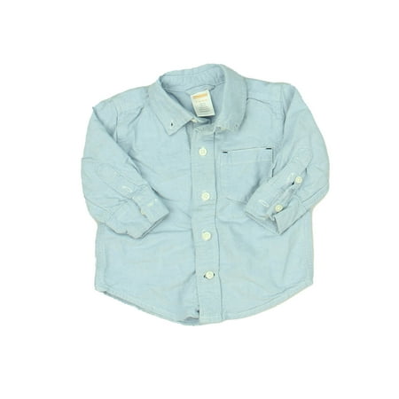 

Pre-owned Gymboree Boys Blue Button Down Long Sleeve size: 6-12 Months