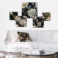 thumbnail image 2 of Designart "Dreamy Floral Glam In Crystal Diamonds" Abstract Wall Art Set Of 5 - Teal Glam Wall Living Room Decor Set, 2 of 6