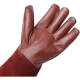 thumbnail image 2 of SUCCLACE Long-Gardening-Gloves for Women/Men - Thorn Proof Cowhide Leather Rose/Blackberry Pruning Heavy Duty Gloves Thick Palm Gauntlet Garden Work Gloves with Forearm Protection (Brown-X-Large), 2 of 8