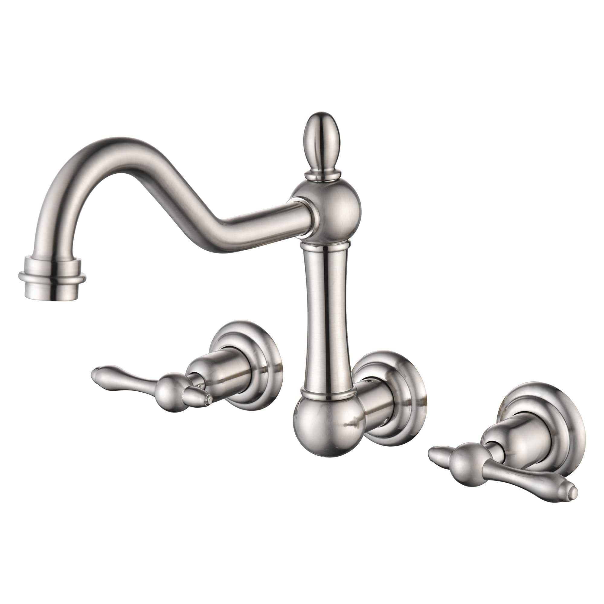 Wall Mount Bathtub Faucet Brushed Nickel Tub Filler, 8 Inches Center