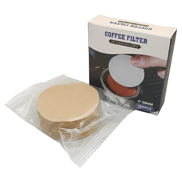 XIANXIAN 100 Count Espresso Coffee Filters, 58 mm Unbleached Round Coffee Paper Filter for Espresso Machine, Disposable Coffee Filter Compatible with Espresso Coffee Maker