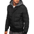 thumbnail image 4 of Hombres Calientes Con Capucha Puffer Chaquetas Abrigos Invierno Cremallera Casual Parka Cálido Acolchado Ropa De Abrigo Abrigos, 4 of 4