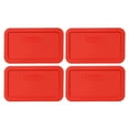 thumbnail image 1 of Pyrex 7214-PC Red Rectangle Plastic Food Storage Dish Replacement Lid Cover (4-Pack), 1 of 2