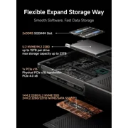 MINISFORUM MS-A2 Mini Workstation AMD Ryzen 9 8945HX(16C/32T, up to 5.4GHz) Barebone Mini PC, HDMI/2xUSB-C Triple Display Mini PC, 2x2.5G LAN Port|10G SFP+ Port, Support M.2 2280/22110/U.2 SSD