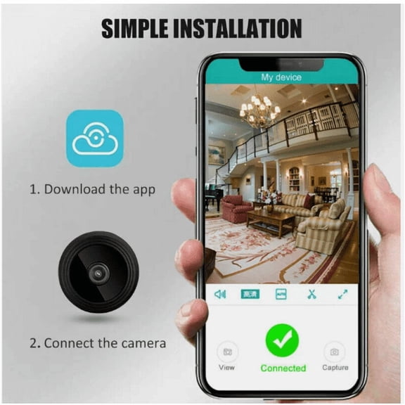 Mini Wireless WiFi IP Camera 1080P HD, USB Powered Home Security DVR with Night Vision & Motion Detection
