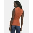 thumbnail image 3 of Time and Tru Women's Pucker Mock Neck Top, XS-XXXL, 3 of 5