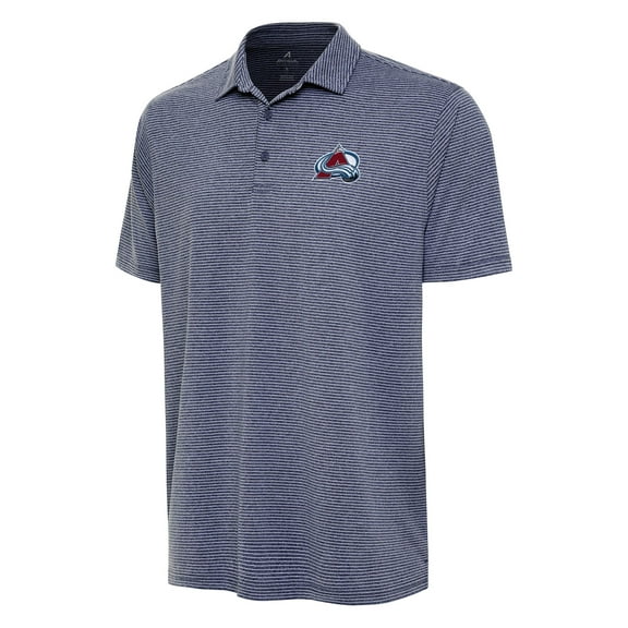 Men's Antigua  Heather Navy Colorado Avalanche Scheme Polo
