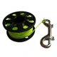 thumbnail image 4 of Carrete de buceo portátil de 30 metros con bobina de perno de doble extremo para buceadores y espeleólogos. Verde, 4 of 9