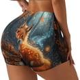 thumbnail image 3 of Athletic Shorts for Women, Autumn Leaves Mushroom Fox Seam Womens Shorts High Waisted Sport Running Workout Gym, 3 of 8