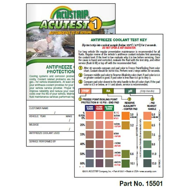 Acustrip AcuestT1 15501 Antifreeze Coolant Test