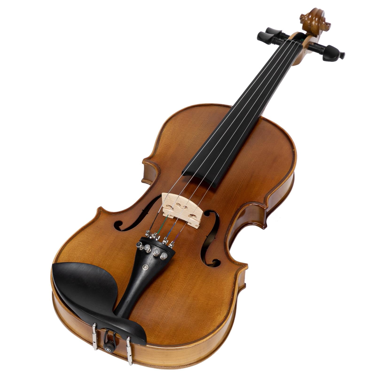 Glarry 4/4 Acoustic Violin Kit w/Square Case, 2 Bows, Extra Strings and Bridge, Matt Natural