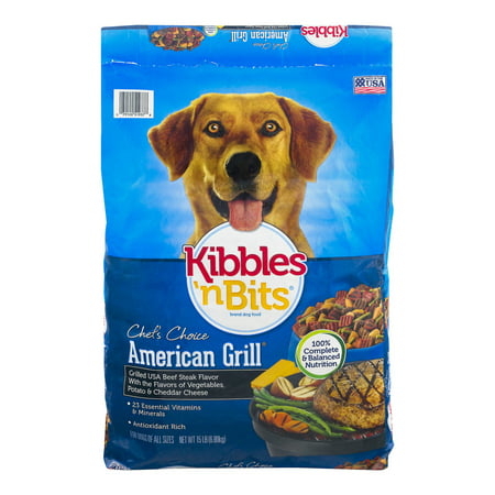 Kibbles 'n Bits American Grill Steak grillé USA boeuf saveur sec nourriture pour chiens, 15-Pound