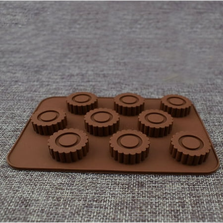 

KEUSN Flower 9 Holes Silicone Mold For Chocolate Cake Jelly Pudding Soap Round Shape
