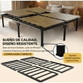 thumbnail image 3 of Base para Cama Matrimonial de Acero Reforzado, con Cabecera Tapizada en Tela, y Cubierta de MDF – Fácil de Armar y Resistente para Colchón, Marco de cama, Base de Cama, 3 of 4