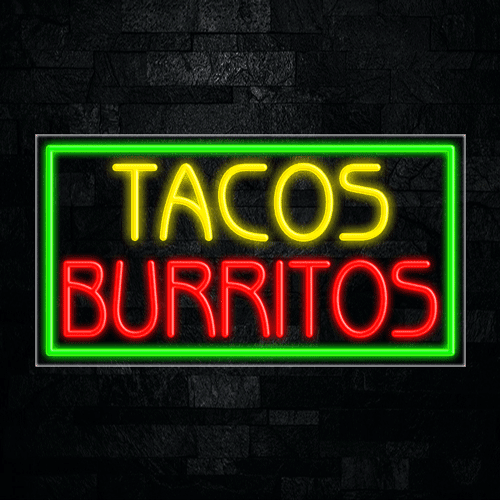110186 Mexican Burritos food restaurant Tacos Display LED Light Sign 