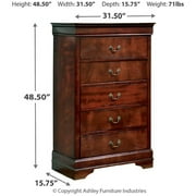 Signature Design by Ashley Alisdair 5-Drawer Chest in Warm Dark Brown