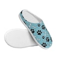 thumbnail image 3 of Fotbe Cute Dog Footprints Pattern Women's Fuzzy Curly Fur Memory Foam Loafer Slippers Indoor Outdoor Slippers Winter Home Shoes-46/47, 3 of 7