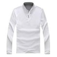 thumbnail image 2 of Ketyyh-chn99 Polo Shirts for Mens Knit Polo Mens Polos Long Sleeve Big And Tall Men's Polos Shirts Long Sleeve Men's Soft Polo Shirt Winter Tops Shirts White,2XL, 2 of 4