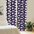 thumbnail image 3 of Ambesonne Rain 4-Panel Curtains, Raining Cumulus Clouds, 56"x95", Dark Purple and White, 3 of 4