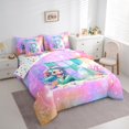 thumbnail image 2 of Manfei Personalized Letter R Twin Bedding Sets 7-Piece,Watercolor Shell Coral Bedding Comforter Set,Cute Magic Mermaid Sheet Sets For Girl Teens,Ultra Soft Bedroom Decor Reversible, 2 of 7