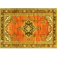 thumbnail image 1 of Ahgly Company Machine Washable Indoor Rectangle Persian Yellow Traditional Area Rugs, 5' x 7', 1 of 4