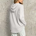 thumbnail image 6 of Tqcoqu Women's Waffle Knit Henley Button Hoodie,Drawstring V Neck Drop Shoulder Long Sleeve Casual Pullover Tops,White Women's S-XXL, 6 of 7
