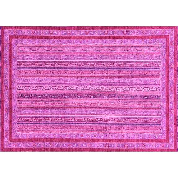 Ahgly Company Indoor Rectangle Abstract Pink Modern Area Rugs, 7' x 9'