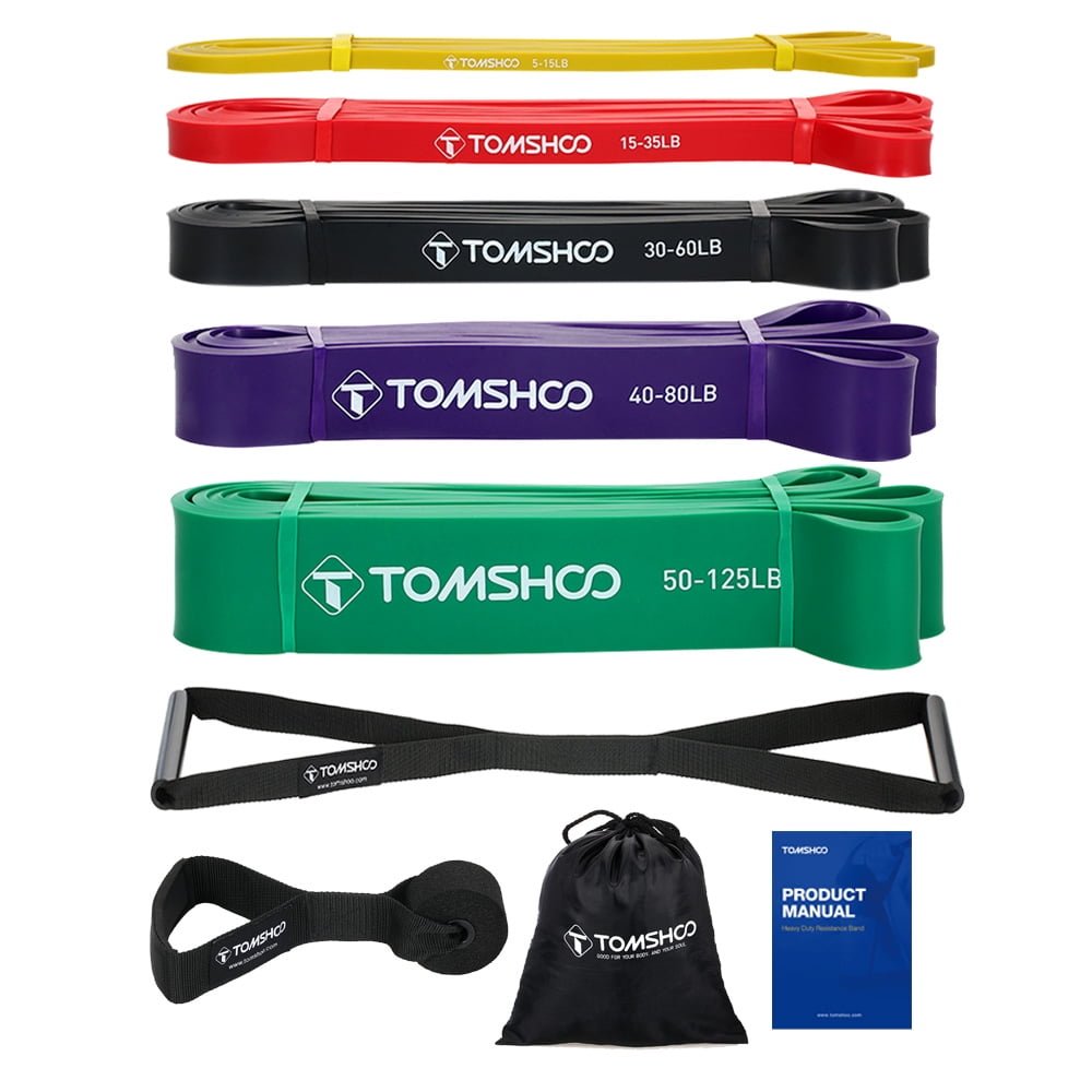 Resistance Bands with Door Anchor and Handles Odoland 5 Packs Pull Up Assist Bands Pull Up Straps Powerlifting and Extra Durable Exercise Bands with eGuide Stretch Mobility 