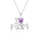 thumbnail image 1 of JeenMata Collar con Colgante de Piedra Violeta en Forma de Corazón con la Frase Amo a Mamá con Oro Blanco de 18 K sobre Plata - Piedra Natal de Febrero - Regalo de Joyería para el Día de la Madre, 1 of 2