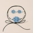 thumbnail image 4 of XISAOK Goth Bead Denim Flower Clavicle Chain Necklace Earrings Women Bohemia Jewelry, 4 of 10