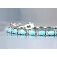 thumbnail image 2 of Turquoise & Moissanite Chain Tennis Bracelet,Silver Gold Bridal Anniversary Gifts For Mother,women, 2 of 5