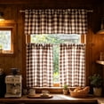thumbnail image 3 of 3Pcs Kitchen Curtain Set, Small Coffee Valance & Tiers for Basement, Light Filtering & Heat Insulating Window Treatment for Small Windows, Beige, 3 of 8