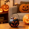 thumbnail image 4 of 6PC Halloween Pumpkin Buckets Candy Basket, Black Candy Bucket for Collecting Treats and Festive Decor, Pumpkin Holder for Halloween Parties,2.8x2.2 Inch, 4 of 7
