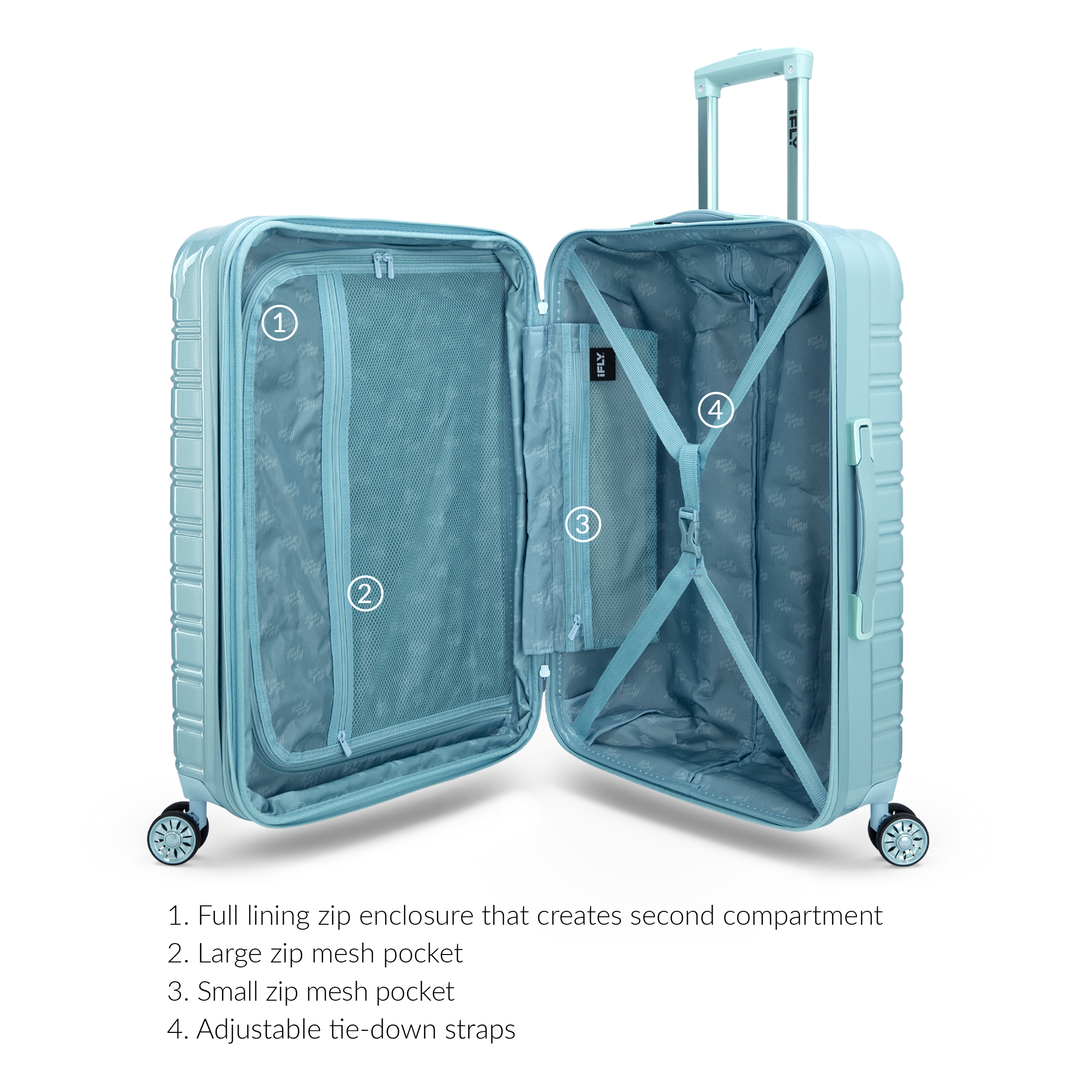 iFLY Hardside Luggage Fibertech 20", Sky - image 4 of 9