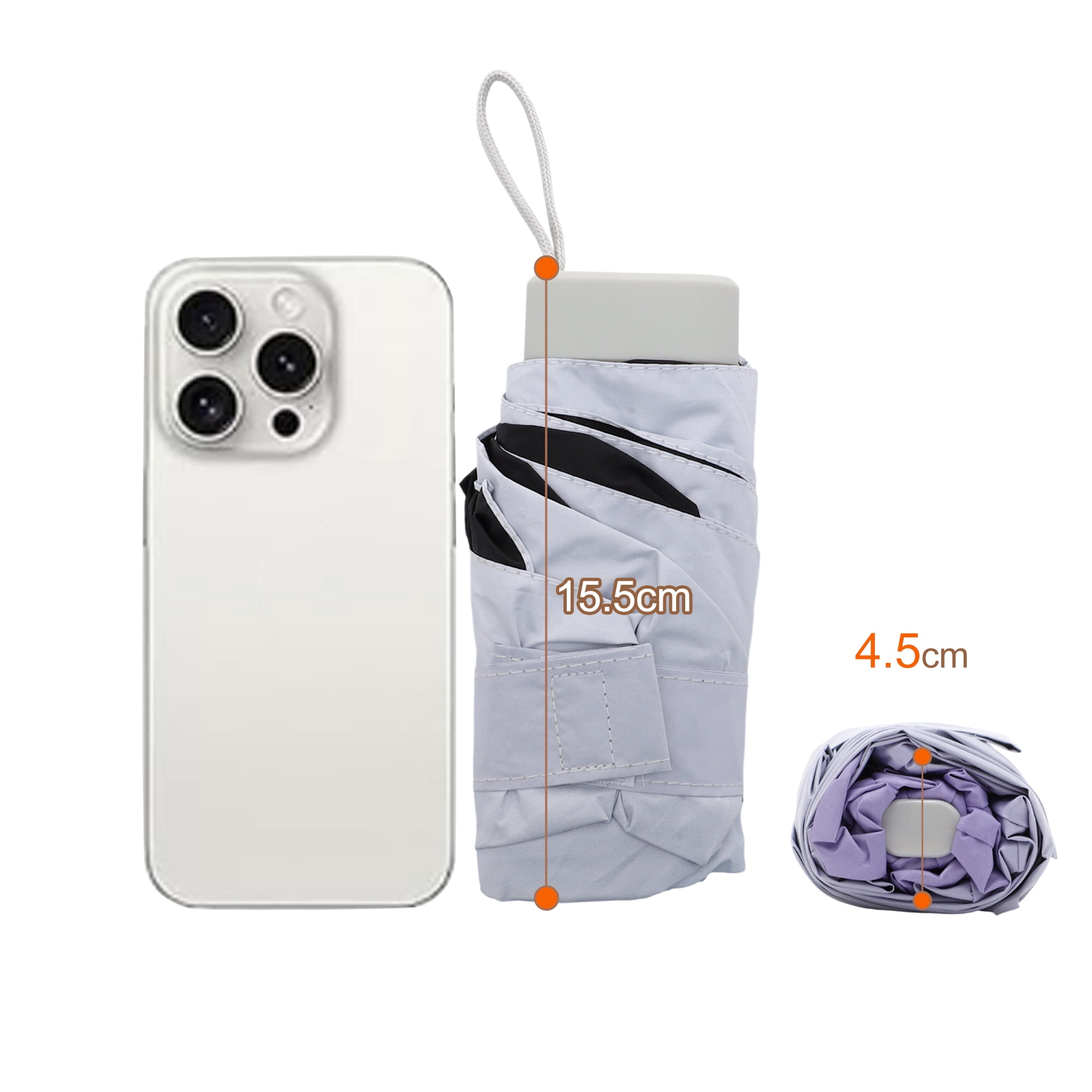 Unique Bargains Lightweight Mini Compact Windproof Folding Umbrella Purple [Flat Handle]