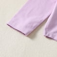 thumbnail image 5 of Kucnuzki Toddler Baby Girls Outfit Sets Fall 4-5T Baby Girls Pant Sets Ruffle Long Sleeves Shirt Tops Floral Pants 2pccs Purple, 5 of 10