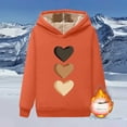 thumbnail image 2 of SELONE Womens Fleece Hoodies Pullover Pullover Sweatshirts Long Sleeved Heart Print Tops Loose Casual Clothes, 2 of 3