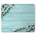 thumbnail image 1 of Alfombrilla De Ratón Lunarable En Color Menta, Primavera, Pétalos De Flor De Cerezo, Rama Sobre Tablones De Madera Rústicos, Imagen De Temporada, Rectangular, Alfombrilla De Ratón De Goma Antideslizan, 1 of 1