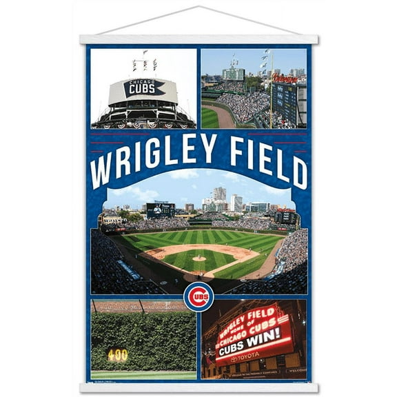 MLB Chicago Cubs - Wrigley Field 17 Wall Poster with Wooden Magnetic Frame, 22.375" x 34"