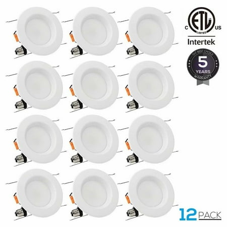 Recessed Lighting Baffle Trim - TORCHSTAR 12 Pack 15W 5/6 Inch LED Retrofit Light Fixture with Baffle Trim, Dimmable Recessed Lighting Kit, 2700K