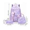 thumbnail image 2 of 3 Pcs Star Prints Backpack Set, Large‑Capacity Laptop Backpack, Multi‑Pocket Anti‑Theft Bookbag For Students School & Weekend Trips (Purple), 2 of 5