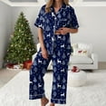 thumbnail image 2 of UngA Silk Christmas Pajamas for Women Satin Button Down Christmas Tree Pajamas Classic Soft Womens Christmas Pajamas,Size S, 2 of 5