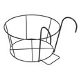 thumbnail image 2 of Soporte para macetas con barandilla simple para decoración de jardín y patio Soporte elegante para flores de balcón de hierro negro, 2 of 8
