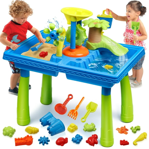 Beefunni Sand Water Table, Kids Beach Summer Toys Sandbox Table Outdoor