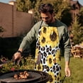 thumbnail image 4 of Leopard Sunflower Pattern Apron-Garden Aprons for Women with Pockets-Cotton Linen Waterproof Kitchen Cooking Gardening Aprons Adjustable for Kitchen,Cooking,BBQ and Salon 33x27 Inch, 4 of 7