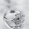 thumbnail image 4 of Four-Leaf Clover Spinner Rings Anxiety Fidget Ring for Anxiety Sterling Silver Plated Cubic Zirconia Flower Ring Relieving Stress Open Stacking Finger Calming Gifts Birthday Daughter Fashion, 4 of 6
