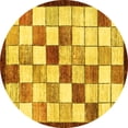 thumbnail image 1 of Ahgly Company Indoor Round Abstract Yellow Modern Area Rugs, 8' Round, 1 of 4