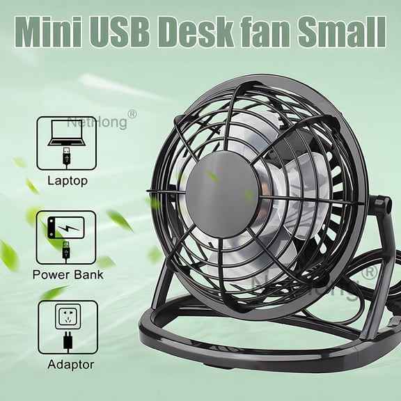 Mini Desk Fan Small Quiet Desk Cooler USB Powered Portable Table Fan